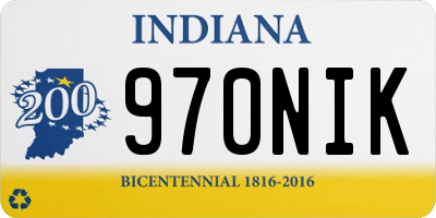 IN license plate 970NIK