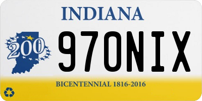 IN license plate 970NIX
