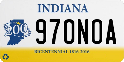 IN license plate 970NOA