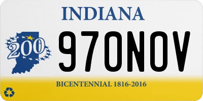 IN license plate 970NOV