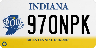IN license plate 970NPK