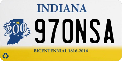 IN license plate 970NSA