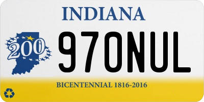 IN license plate 970NUL