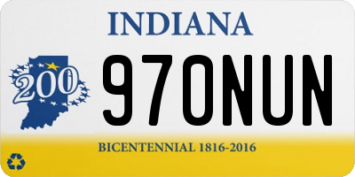 IN license plate 970NUN