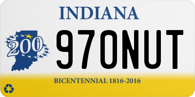 IN license plate 970NUT