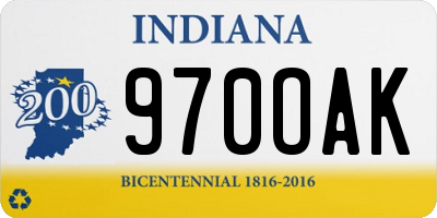 IN license plate 970OAK