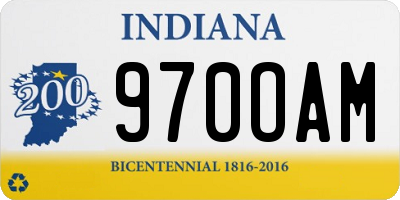 IN license plate 970OAM