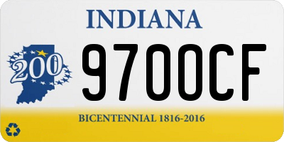 IN license plate 970OCF
