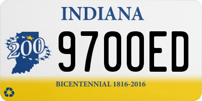 IN license plate 970OED