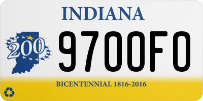 IN license plate 970OFO