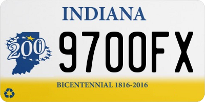IN license plate 970OFX