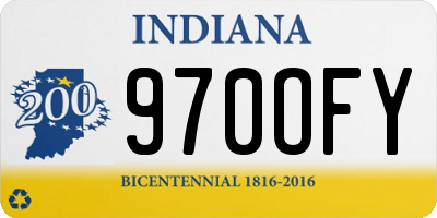 IN license plate 970OFY