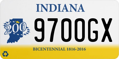IN license plate 970OGX