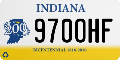 IN license plate 970OHF
