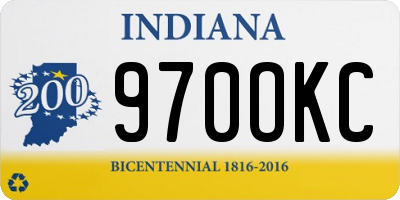 IN license plate 970OKC
