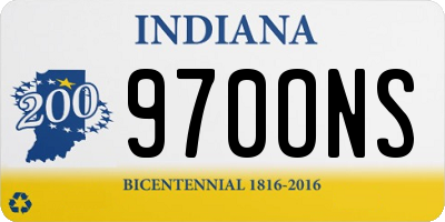 IN license plate 970ONS