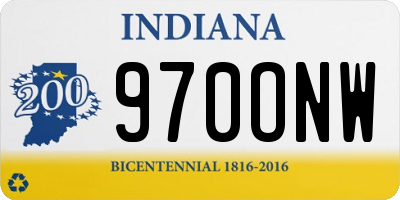 IN license plate 970ONW