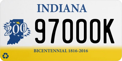 IN license plate 970OOK