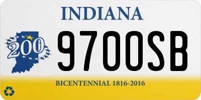 IN license plate 970OSB