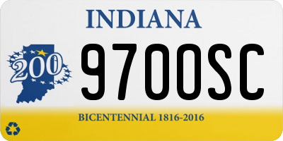 IN license plate 970OSC