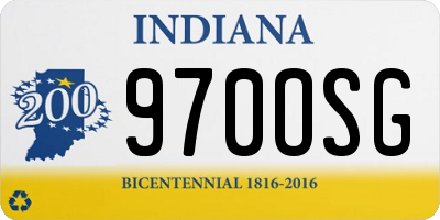 IN license plate 970OSG