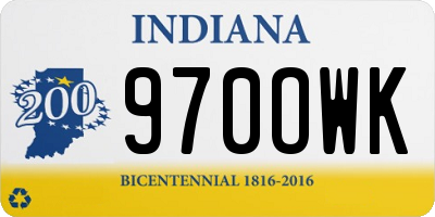 IN license plate 970OWK