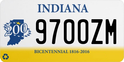 IN license plate 970OZM