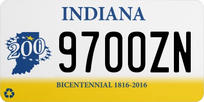 IN license plate 970OZN