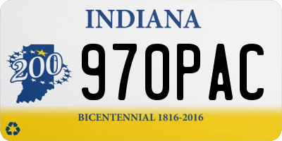 IN license plate 970PAC