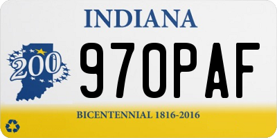 IN license plate 970PAF