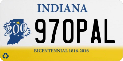 IN license plate 970PAL