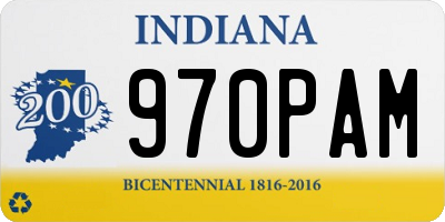IN license plate 970PAM