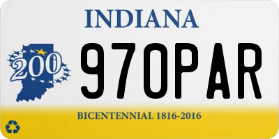IN license plate 970PAR