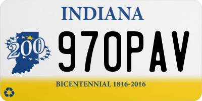 IN license plate 970PAV