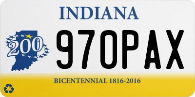 IN license plate 970PAX
