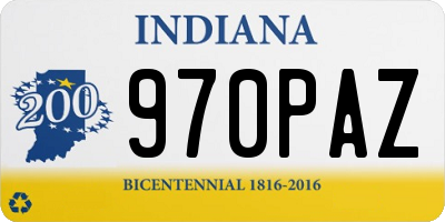 IN license plate 970PAZ