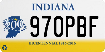 IN license plate 970PBF
