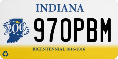 IN license plate 970PBM