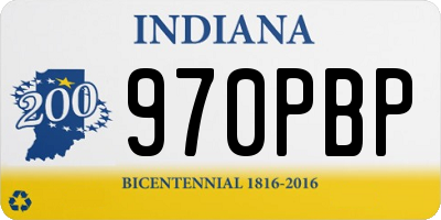 IN license plate 970PBP