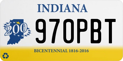 IN license plate 970PBT