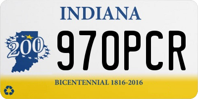 IN license plate 970PCR