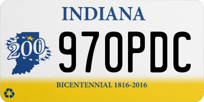 IN license plate 970PDC
