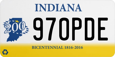 IN license plate 970PDE