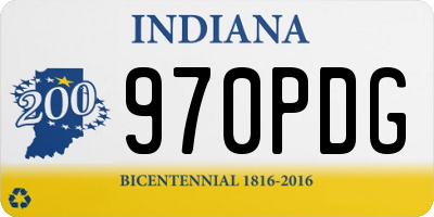 IN license plate 970PDG