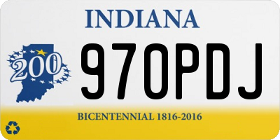 IN license plate 970PDJ