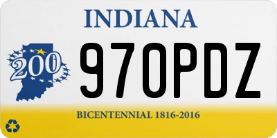 IN license plate 970PDZ