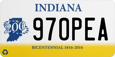 IN license plate 970PEA