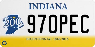 IN license plate 970PEC