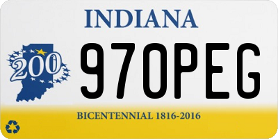 IN license plate 970PEG
