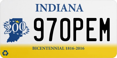 IN license plate 970PEM